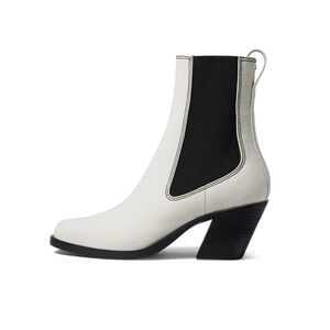NEW Rag & Bone Axis Leather Boot Heel Chelsea Boots Antique White Sz 37 EU 7 US